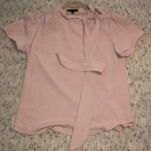 Short Sleeved pink shirt with side tie bow